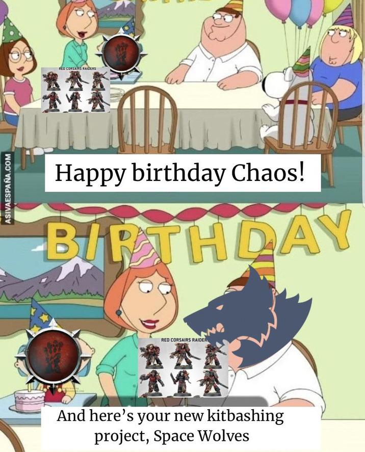 ASIVAESPAÑA.COM RED CORSAIRS RAIDERS Happy birthday Chaos! BIRTHDAY RED CORSAIRS RAIDER And here's your new kitbashing project, Space Wolves