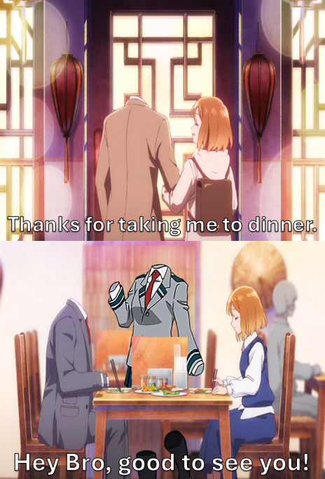 Thanks for taking me to dinner. Hey Bro, good to see you!