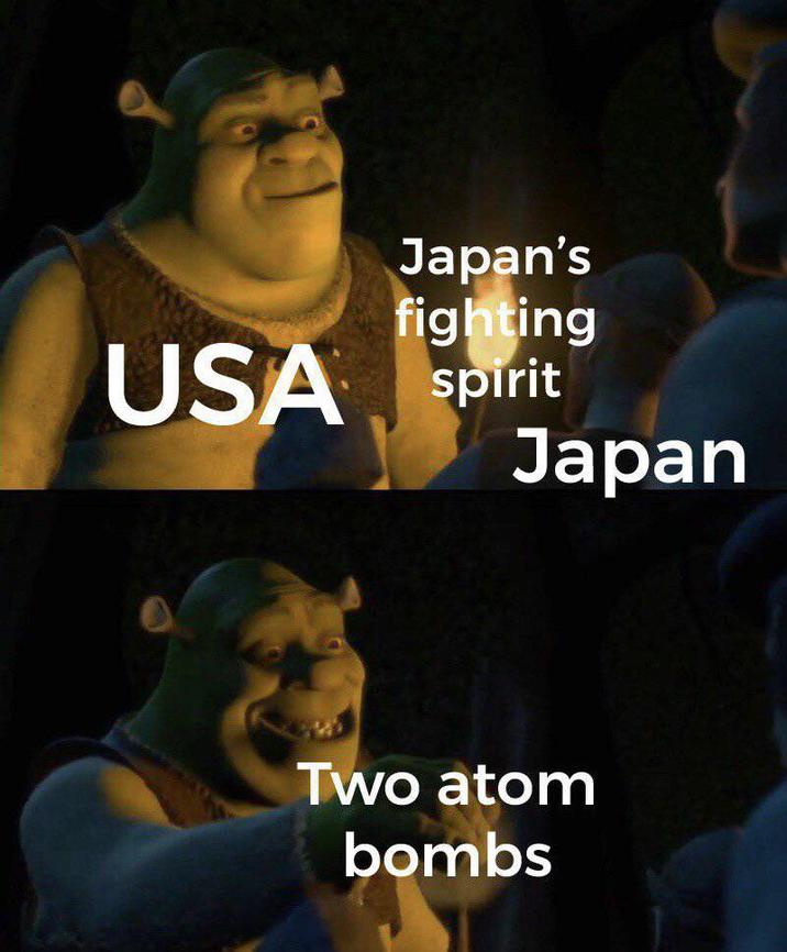 Japan's fighting USA spirit Japan Two atom bombs