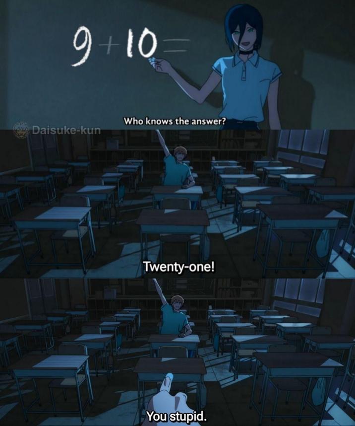 9+10 Who knows the answer? Daisuke-kun Twenty-one! You stupid.