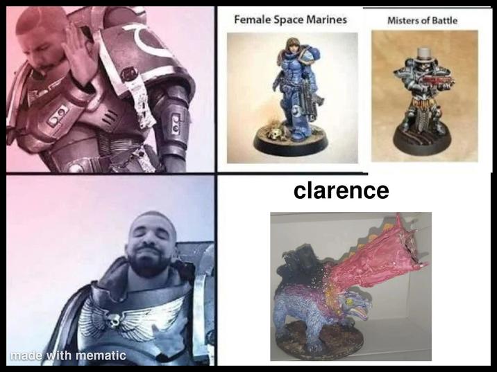 40 Female Space Marines Misters of Battle made with mematic clarence