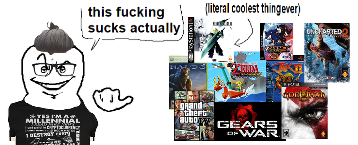 Despite the s--- I give to Zoomers, I don't miss this style of contrarian gamers from the past. Yes, Millennial used to be like this for some reason.