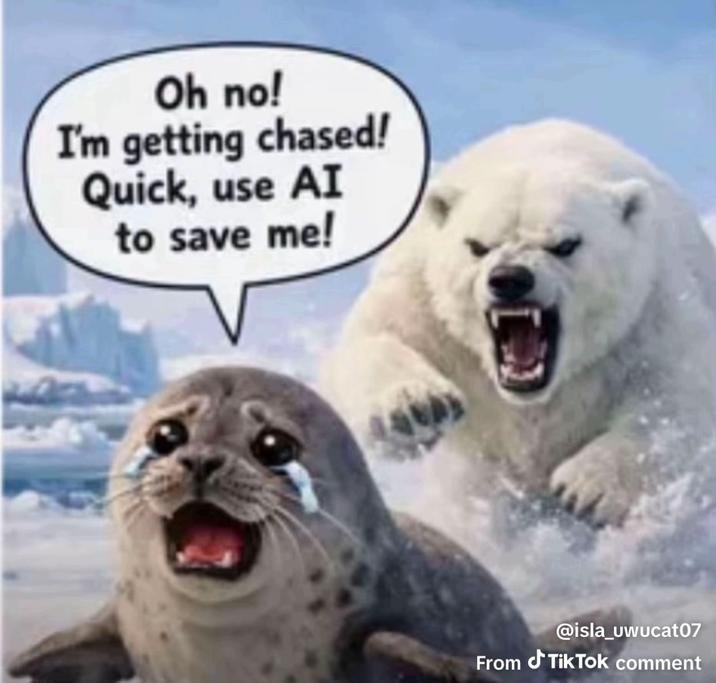Oh no! I'm getting chased! Quick, use AI to save me! @isla_uwucat07 From Tik Tok comment