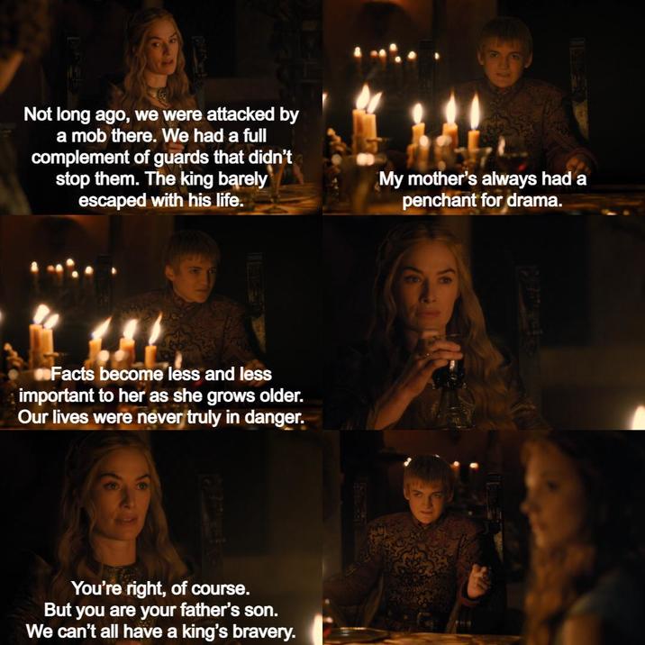 Not long ago, we were attacked by a mob there. We had a full complement of guards that didn't stop them. The king barely escaped with his life. My mother's always had a penchant for drama. Facts become less and less important to her as she grows older. Our lives were never truly in danger. You're right, of course. But you are your father's son. We can't all have a king's bravery. THE