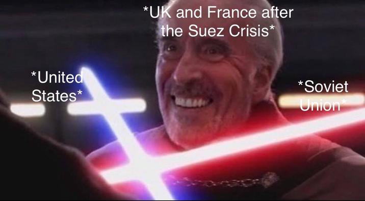 *United States* *UK and France after the Suez Crisis* *Soviet Union