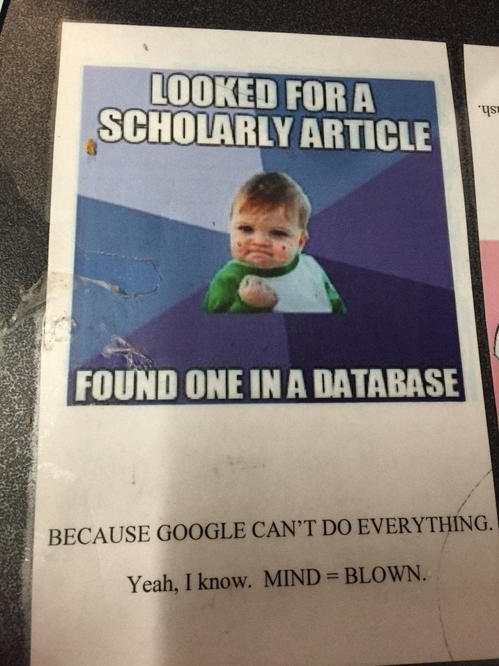 LOOKED FOR A SCHOLARLY ARTICLE FOUND ONE IN A DATABASE BECAUSE GOOGLE CAN'T DO EVERYTHING. Yeah, I know. MIND BLOWN.