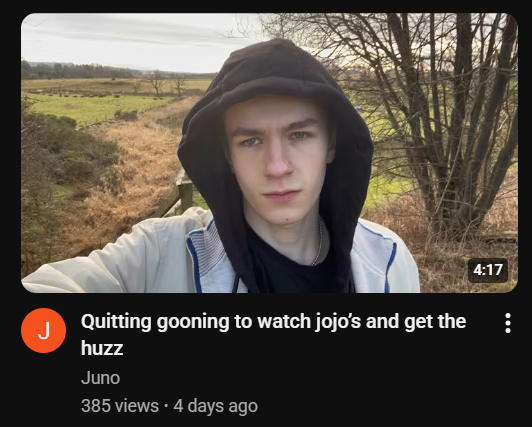 Quitting gooning to watch jojo's and get the huzz Juno 385 views • 4 days ago 4:17