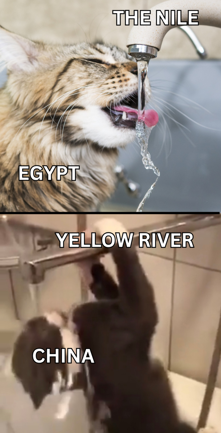 EGYPT THE NILE YELLOW RIVER CHINA