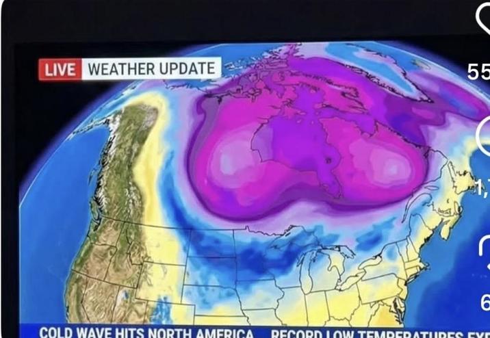 LIVE WEATHER UPDATE 55 6 COLD WAVE HITS NORTH AMERICA RECORD LOW TEMDEDATUDES EVE