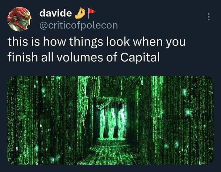 davide @criticofpolecon this is how things look when you finish all volumes of Capital