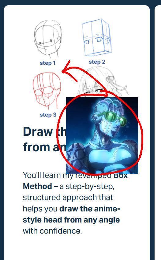 step 1 step 2 step 3 Draw th from an You'll learn my revamped BOX Method - a step-by-step, structured approach that helps you draw the anime- style head from any angle with confidence.