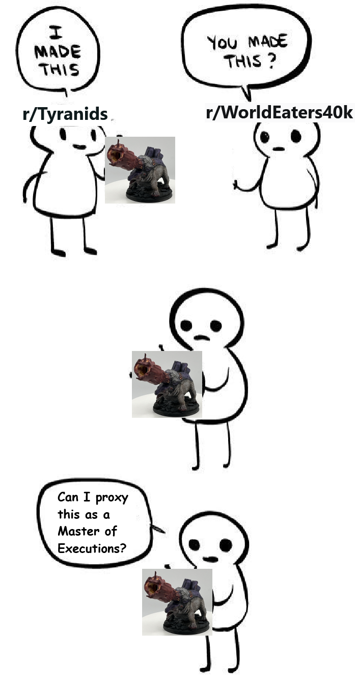 MADE THIS r/Tyranids YOU MADE THIS? r/WorldEaters40k H Can I proxy this as a Master of Executions?