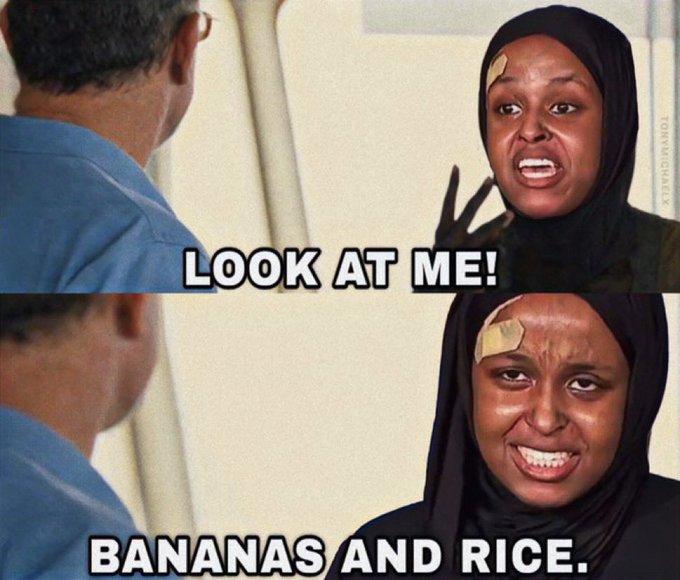 A parody of a scene from Captain Philips. It is about bananas and rice.