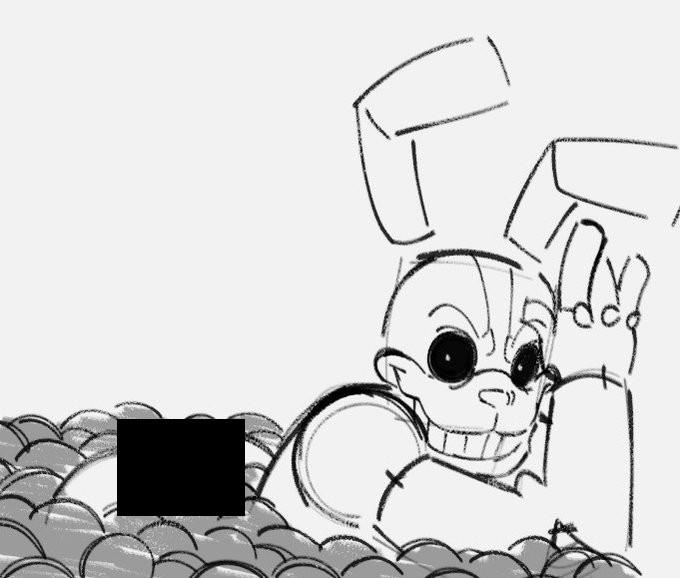 A redraw of the Pennywise tub drawing. It features Bonnie from FNAF.