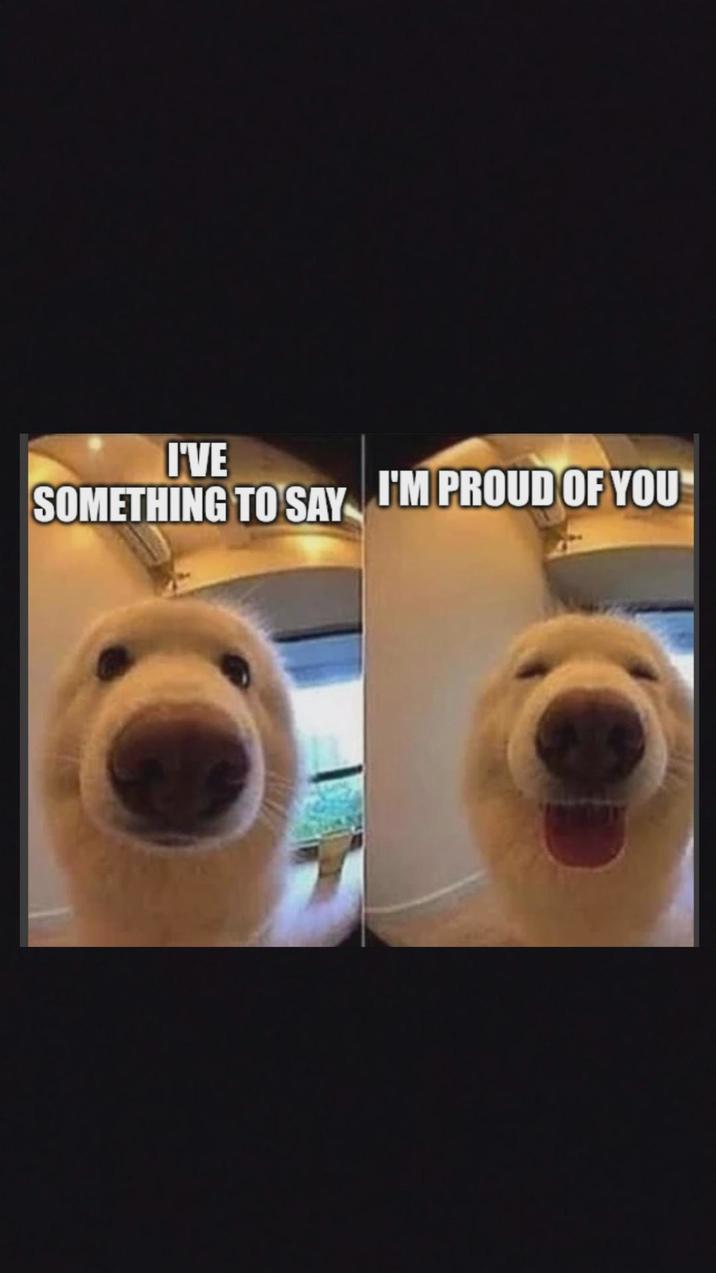 I'VE SOMETHING TO SAY I'M PROUD OF YOU