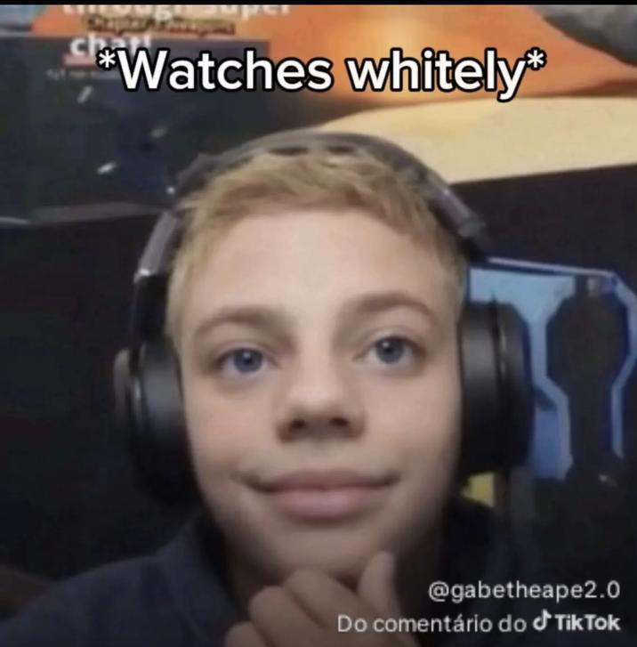 A version of the Speed Watches meme. This time it's a white kid watching.