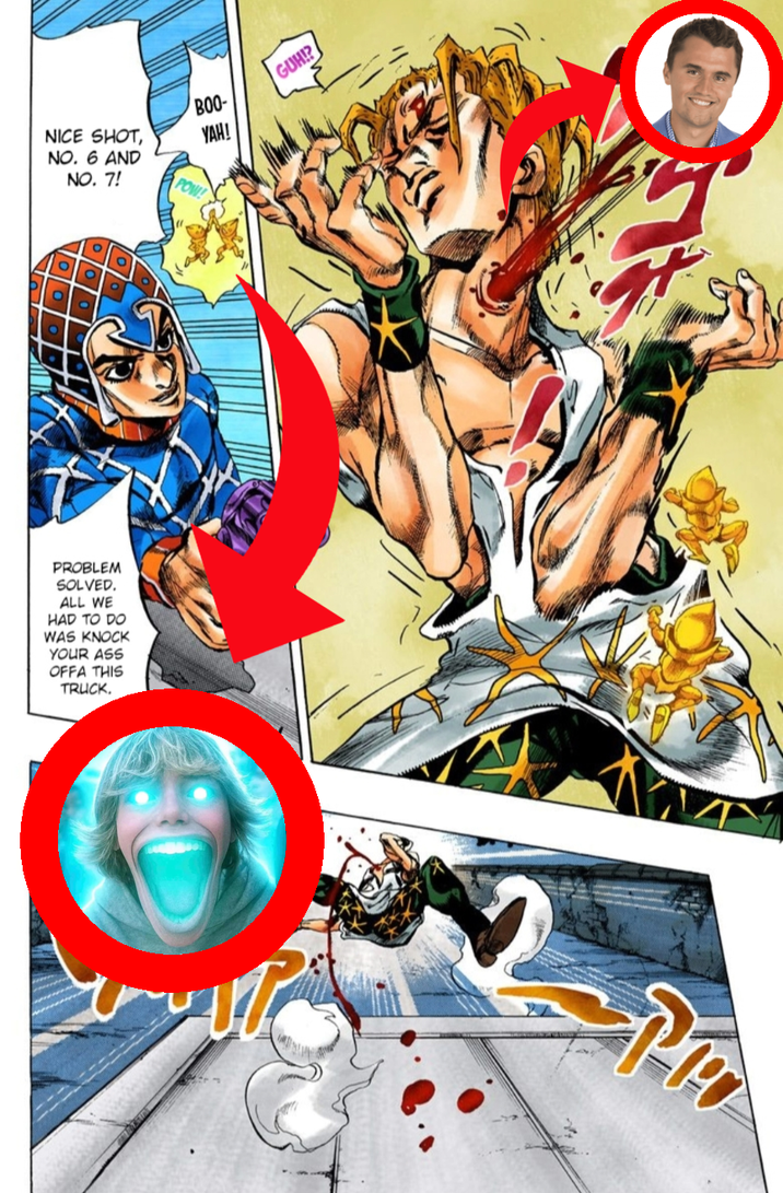 NICE SHOT, NO. 6 AND NO. 7! PROBLEM SOLVED. ALL WE HAD TO DO WAS KNOCK YOUR ASS OFFA THIS TRUCK. GUH!? BOO- YAH!