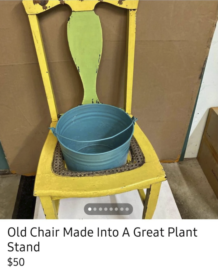 Old Chair Made Into A Great Plant Stand $50