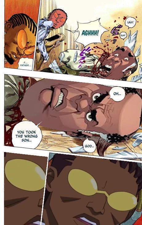 F... FATHER... YOU TOOK THE WRONG SON... AGHHH! GUH! GOD... OH... UGH!