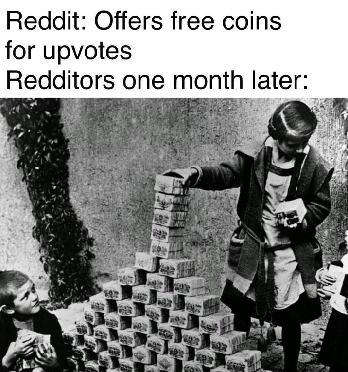 Reddit: Offers free coins for upvotes Redditors one month later: