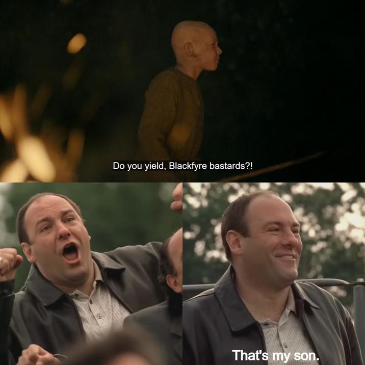 Do you yield, Blackfyre bastards?! That's my son.