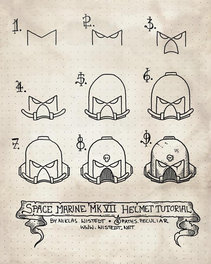 1M 2 4. $. Ex 6. IN SPACE MARINE MKVII HELMET TUTORIAL BY NIKLAS WISTEDT @PATHS. PECULIAR. WWW.WISTEDT.NET