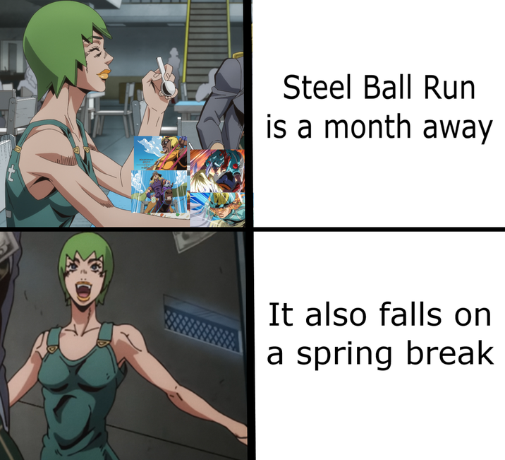 Steel Ball Run is a month away It also falls on a spring break