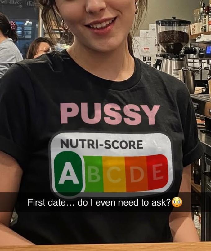 P---- NUTRI-SCORE ABCDE First date... do I even need to ask?