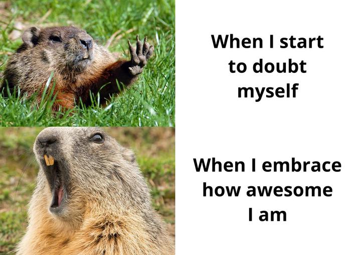 When I start to doubt myself When I embrace how awesome I am