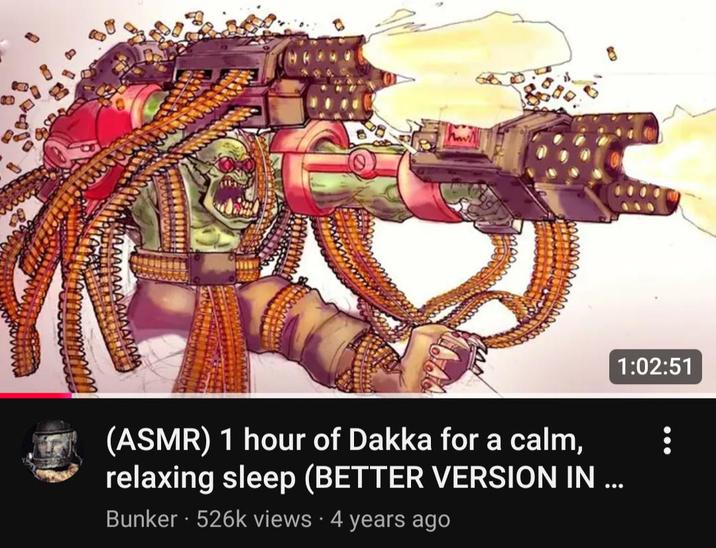 (ASMR) 1 hour of Dakka for a calm, relaxing sleep (BETTER VERSION IN ... Bunker • 526k views 4 years ago 1:02:51