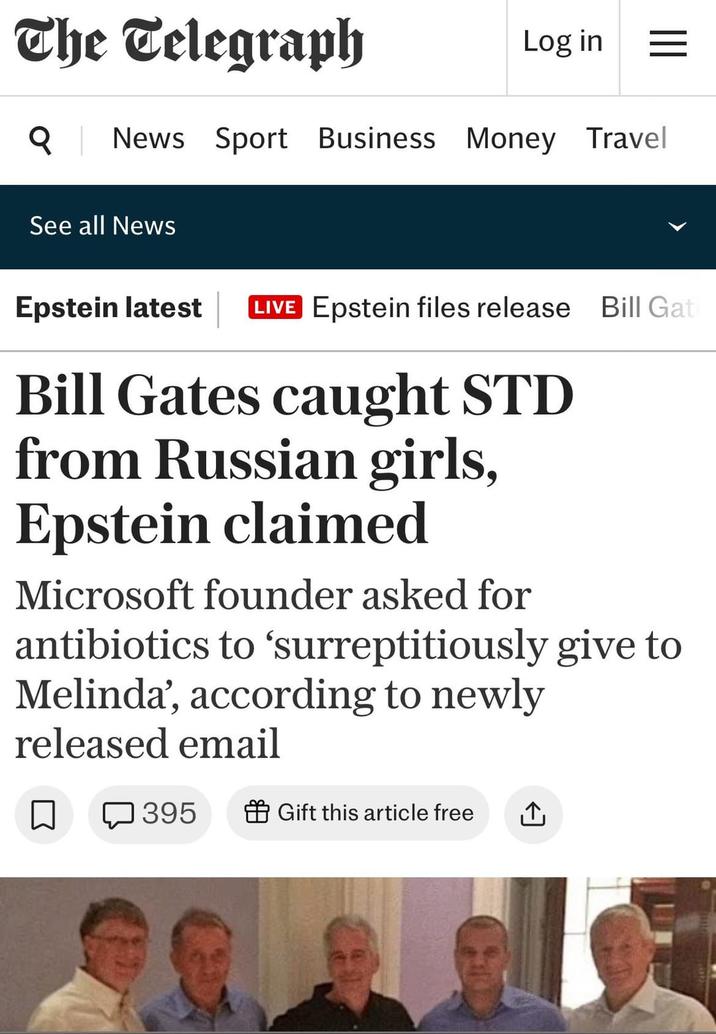 Bill Gates caught STD and begged Epstein for antibiotics to secretly slip to Melinda, according to memo in newest batch of Epstein files.