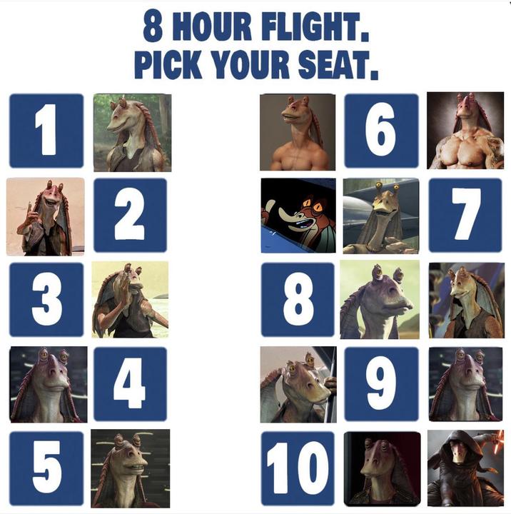 1 3 2 4 8 HOUR FLIGHT. PICK YOUR SEAT. 8 6 9 577 10 7