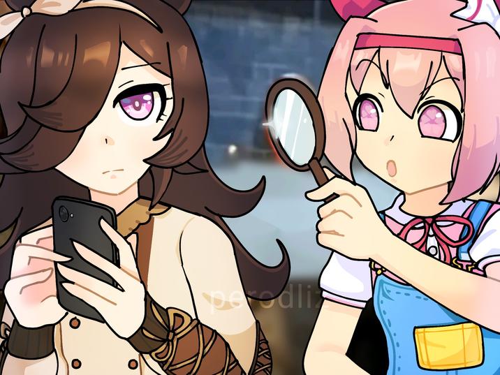 An edit of the "gem alert" meme. The meme uses Uma Musume characters.
