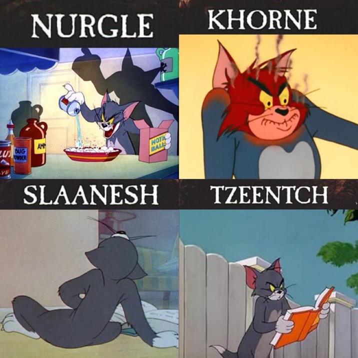 NURGLE KHORNE UBUG YE OWDER AMM NOTI BALE SLAANESH TZEENTCH
