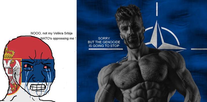 NOOO, not my Velikra Srbija NATO's oppressing me ! SORRY BUT THE GENOCIDE IS GOING TO STOP
