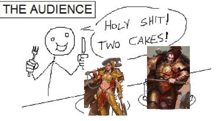 THE AUDIENCE H--------! TWO CAKES!