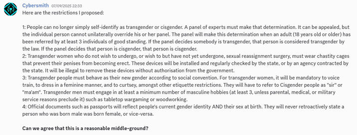 Even without the poster's barely disguised fetish, this would not be a good compromise.