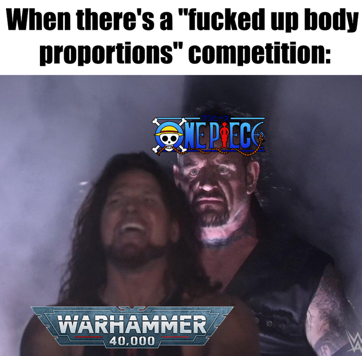 When there's a "f----- up body proportions" competition: ・ワンピー MERIEC WARHAMMER 40,000 W