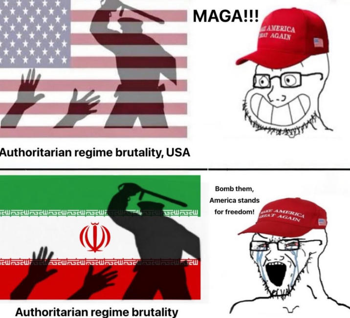 Authoritarian regime brutality, USA Authoritarian regime brutality MAGA!!! AMERICA AT AGAIN Bomb them, America stands for freedom!E AMERICA GREAT AGAIN