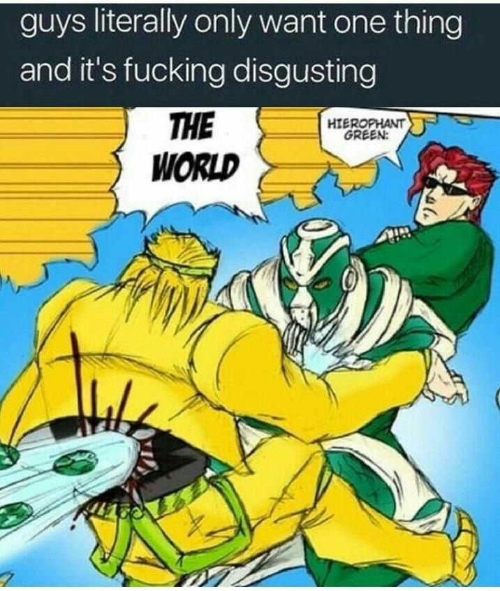 guys literally only want one thing and it's f------ disgusting THE WORLD HIEROPHANT GREEN: