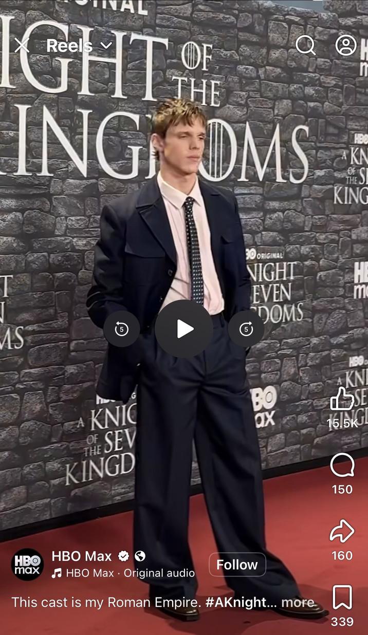 Reels OF THE IGHT INGEDMS n HBO KN OF Of S KING THE MS 5 ORIGINAL NIGHT EVEN DOMS H E HBO KNIC THE SEV KINGD HBO Max O HBO max Follow HBO Max Original audio ax 28 BO KNI SE 16.5KGI □ 산 ㅇ 150 160 This cast is my Roman Empire. #AKnight... more. ☐ 339