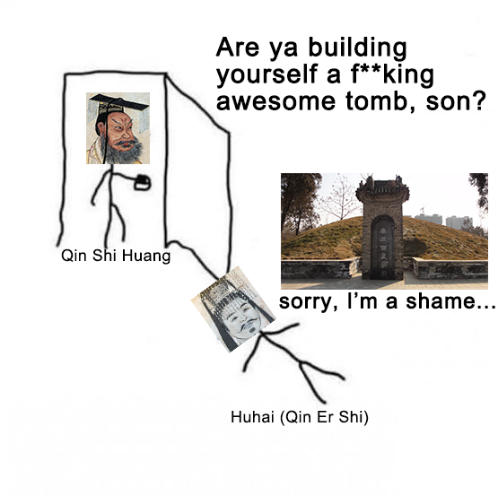 Are ya building yourself a f**king awesome tomb, son? Qin Shi Huang sorry, I'm a shame... Huhai (Qin Er Shi)