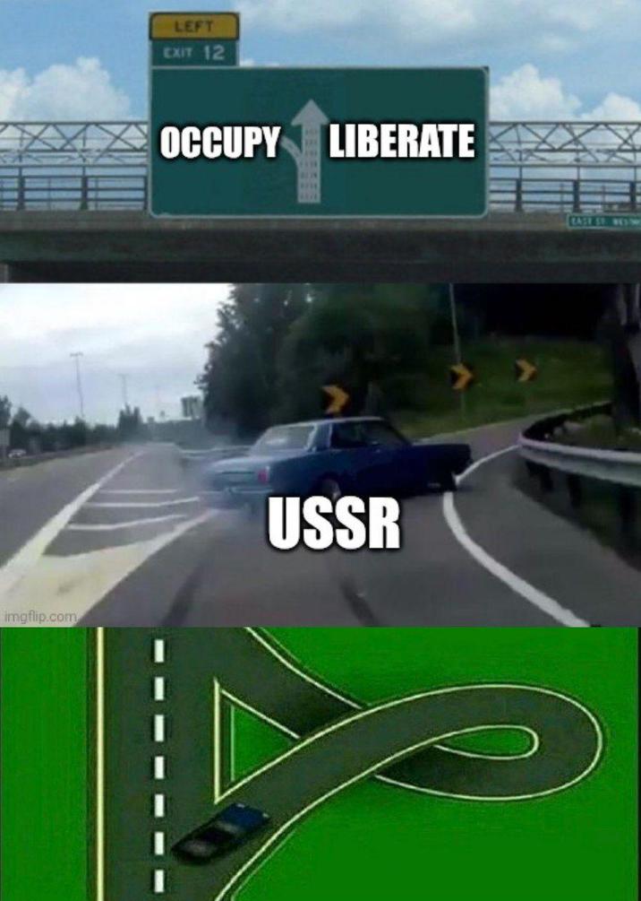 imgflip.com LEFT EXIT 12 OCCUPY LIBERATE USSR BASE ST. WE