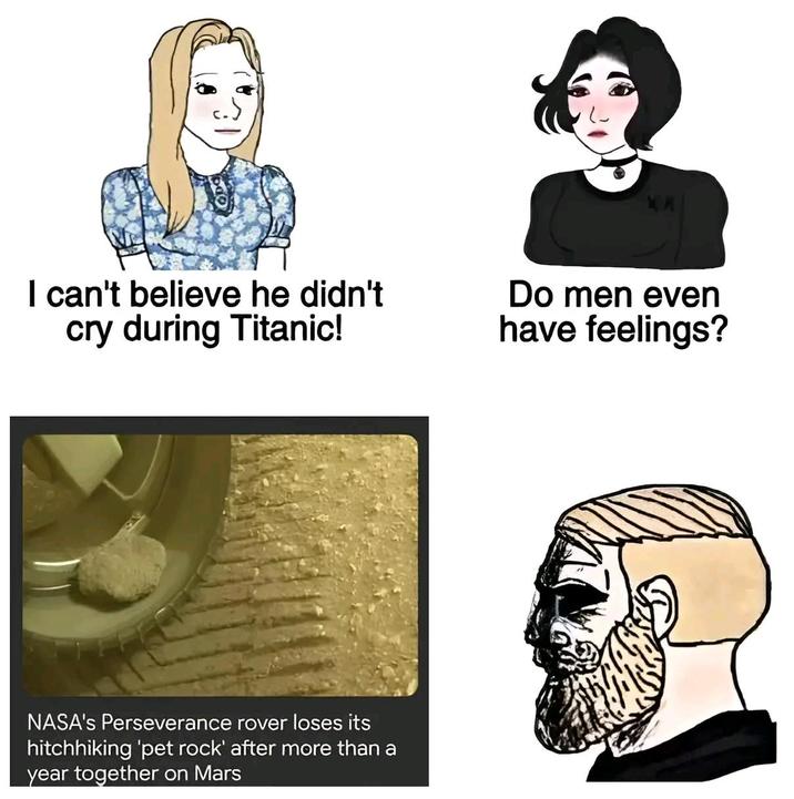 I can't believe he didn't cry during Titanic! Do men even have feelings? NASA's Perseverance rover loses its hitchhiking 'pet rock' after more than a year together on Mars