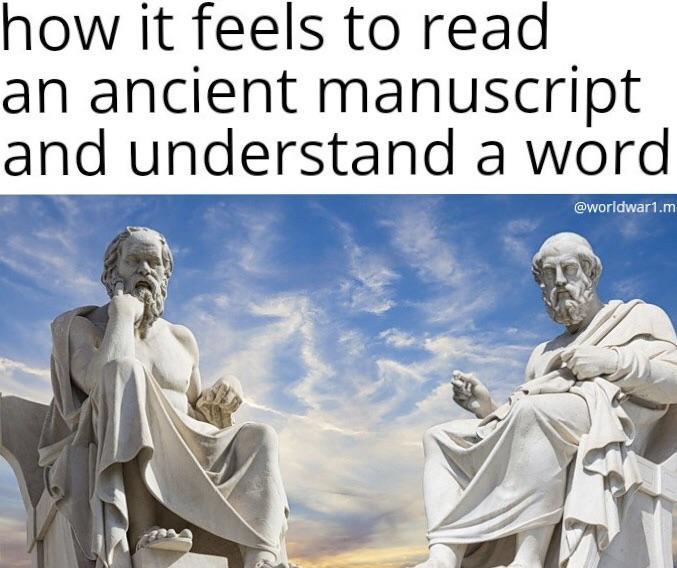 how it feels to read an ancient manuscript and understand a word @worldwar1.m