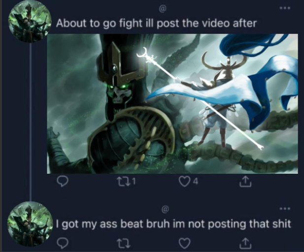 About to go fight ill post the video after 121 4 ] I got my ass beat bruh im not posting that s--- 27 1