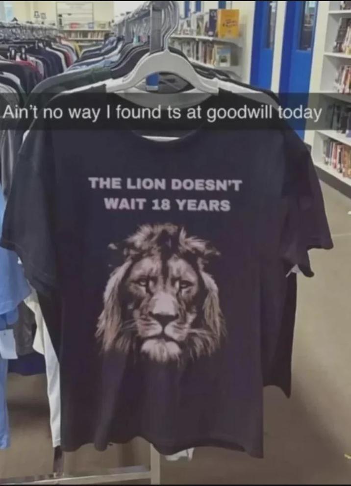 Ain't no way I found ts at goodwill today THE LION DOESN'T WAIT 18 YEARS