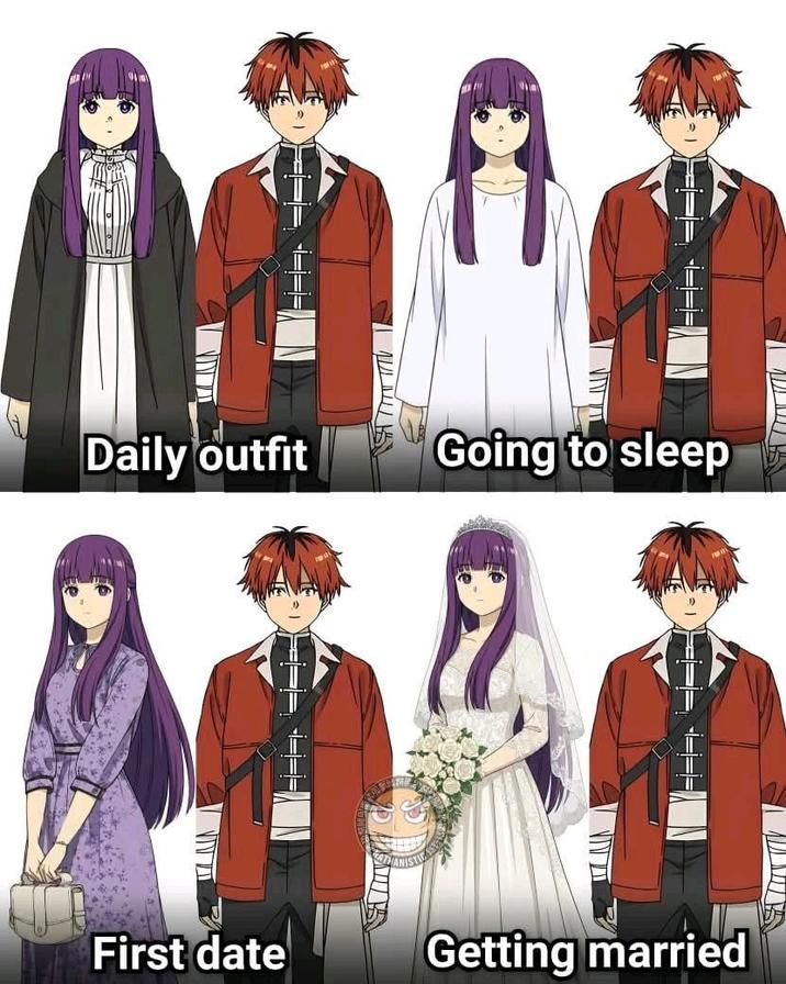 ====== Daily outfit Going to sleep First date Getting married
