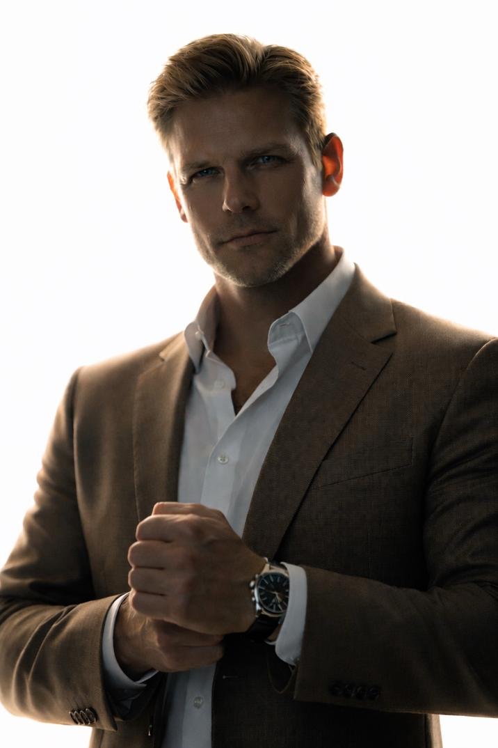 A photograph of James Pierce posing. Pierce is an AI character made to combat Dany Slicer.