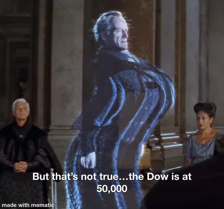 But that's not true...the Dow is at made with mematic 50,000